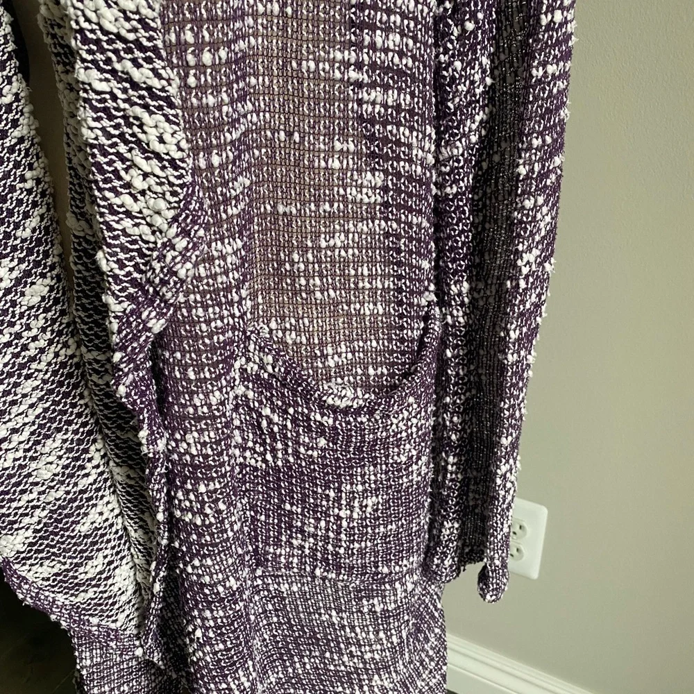 Fabletics Oversized Purple Open Yoga Sweater Size M